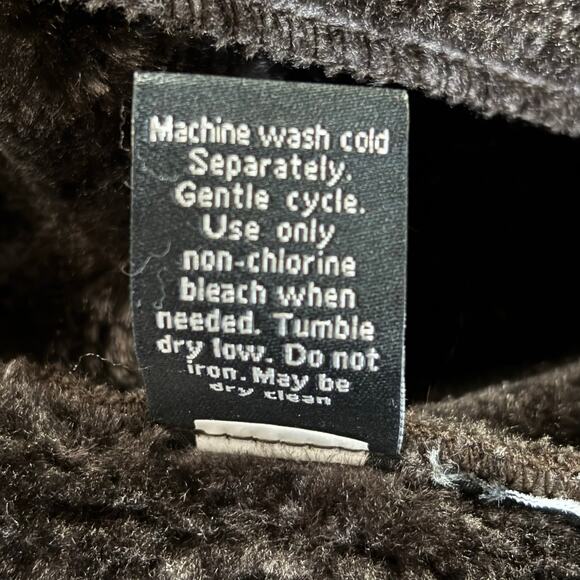 Perry Ellis Winter Jacket Men's Large Brown Faux Suede Faux Fur Lining Full Zip - Picture 5 of 11